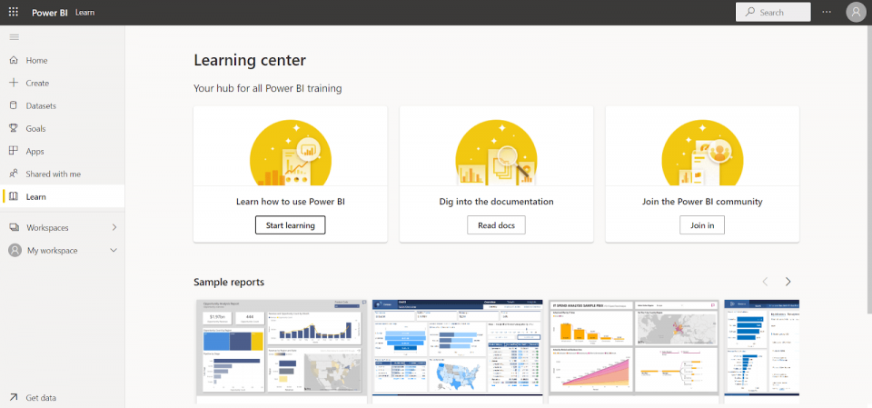 The Power BI learning center offers extensive documentation and an active community.