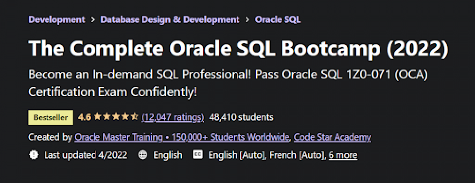 The Complete Oracle SQL Bootcamp