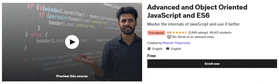 Advanced and Object Oriented JavaScript and ES6