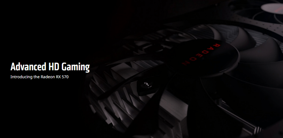 AMD’s splash page for the Radeon RX 570.