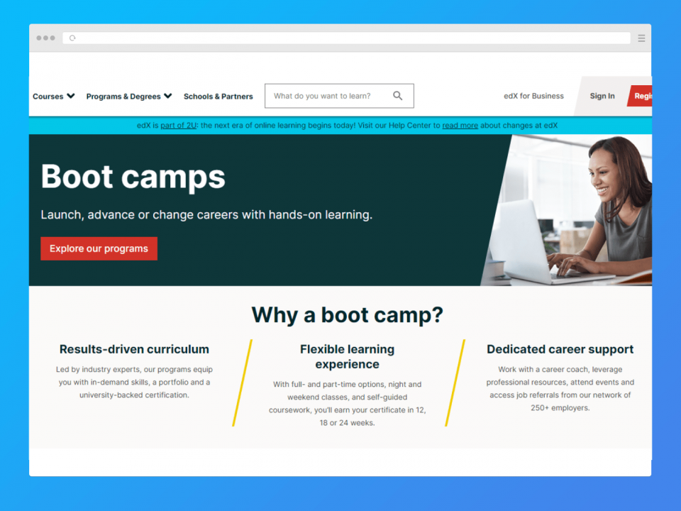 Bootcamps on edX.