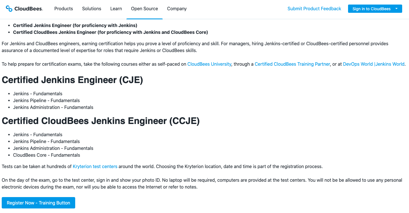 Certified CloudBees Jenkins Engineer (CCJE)