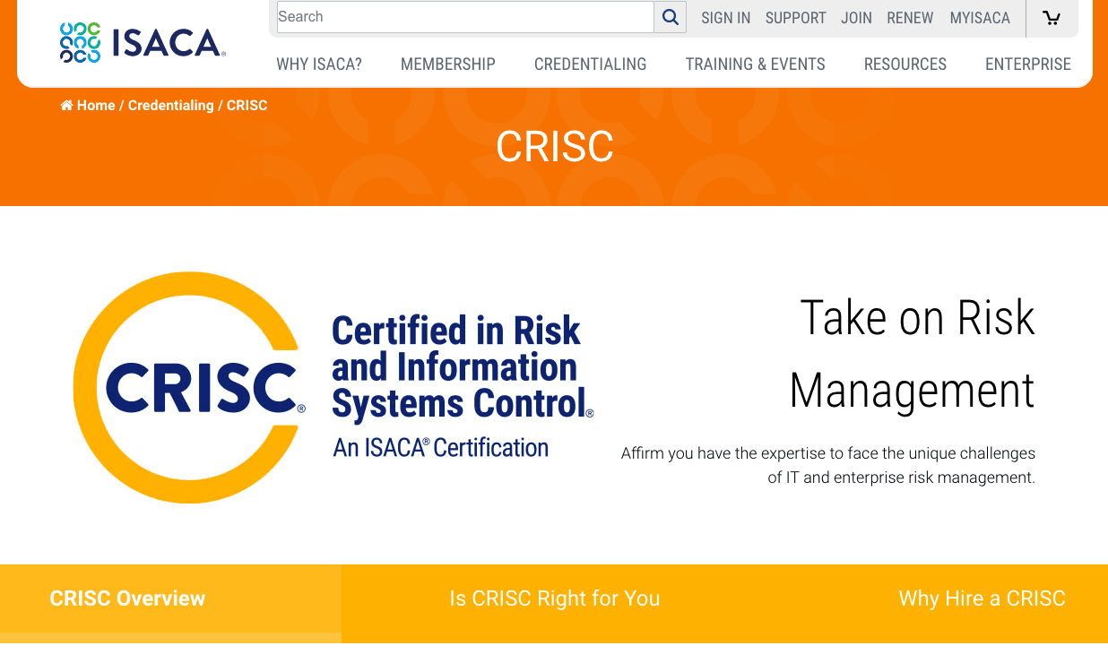 CRISC: Certified in Risk and Information System Control