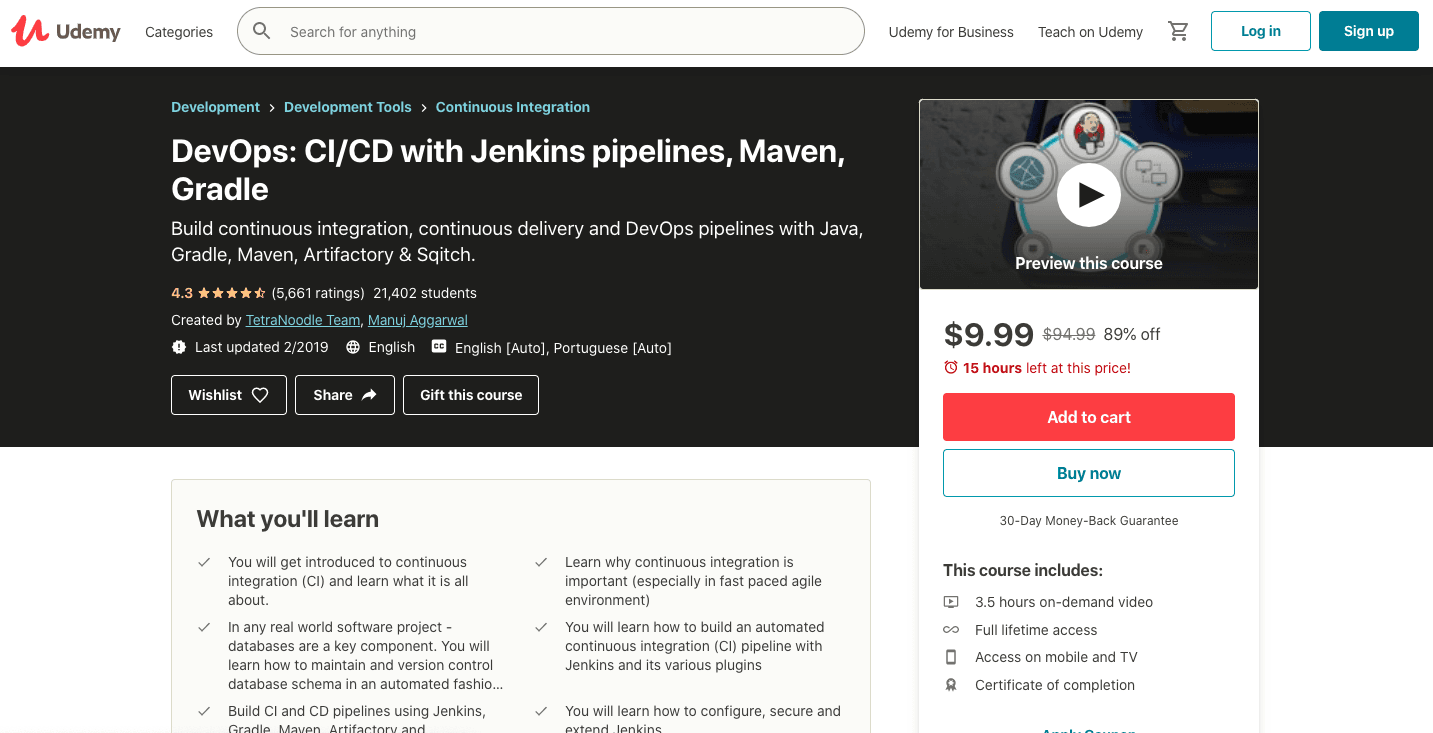 DevOps: CI/CD with Jenkins pipelines, Maven, Gradle