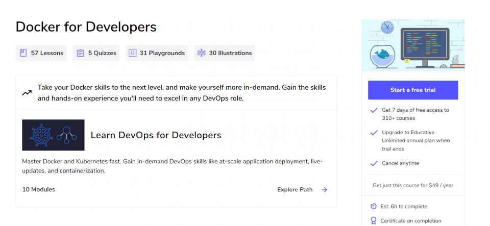Docker for Developers Course Webpage