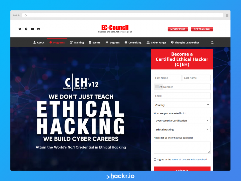 EC-Council Certified Ethical Hacker (CEH)