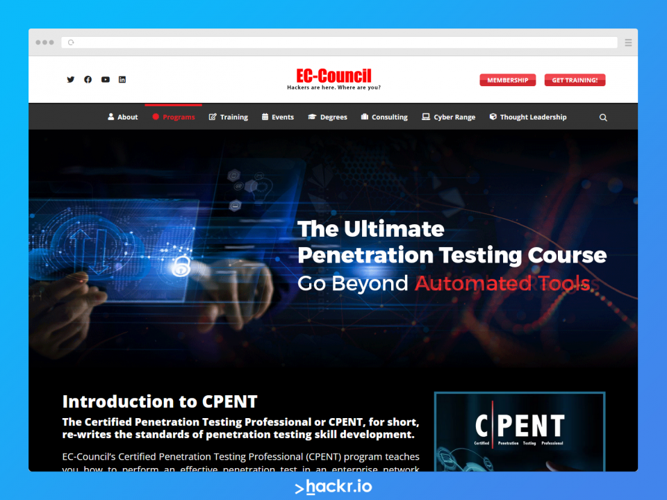 EC-Council Certified Penetration Testing Professional (CPENT)