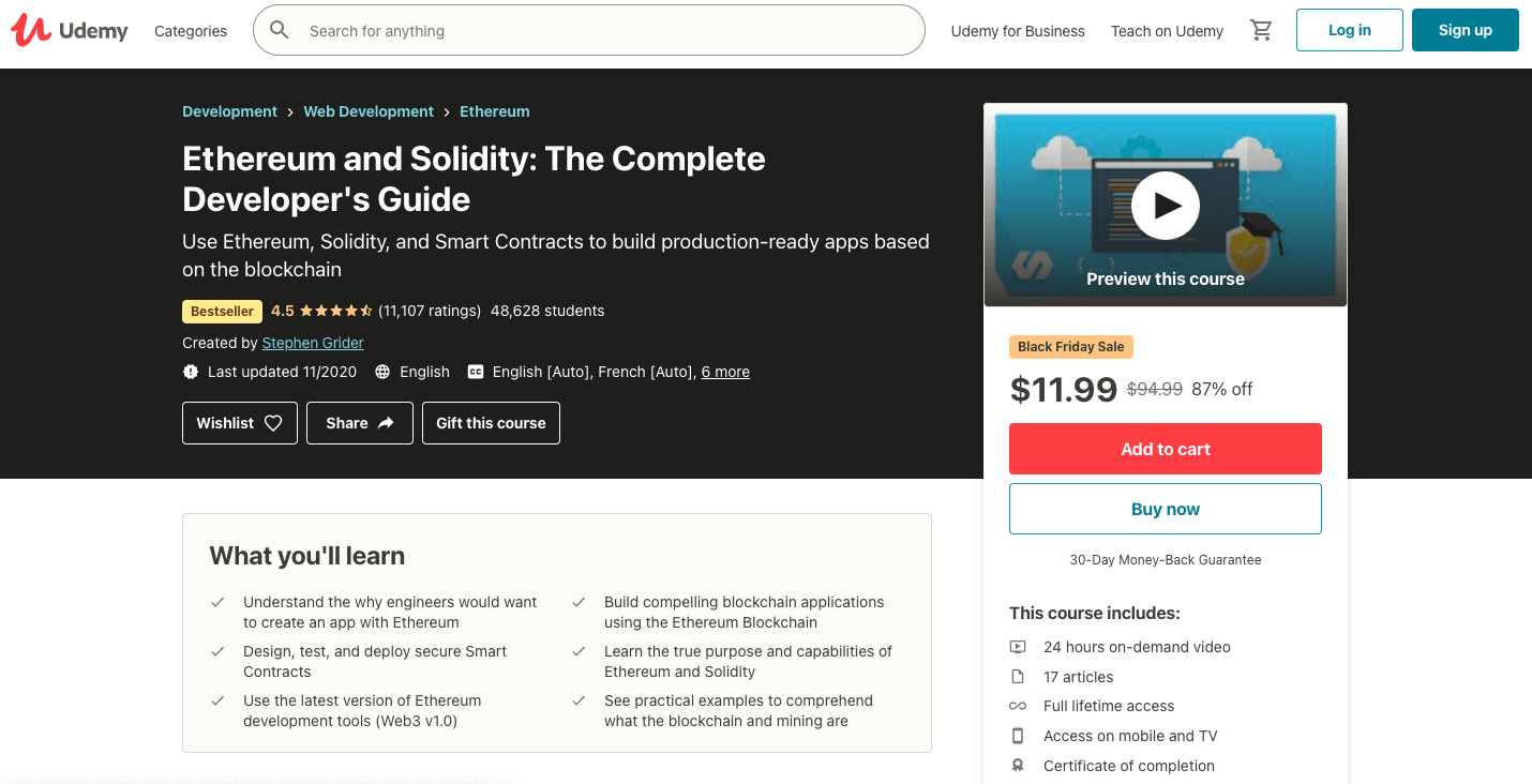 Ethereum and Solidity: The Complete Developer's Guide