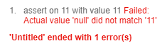 Failed Actual Value