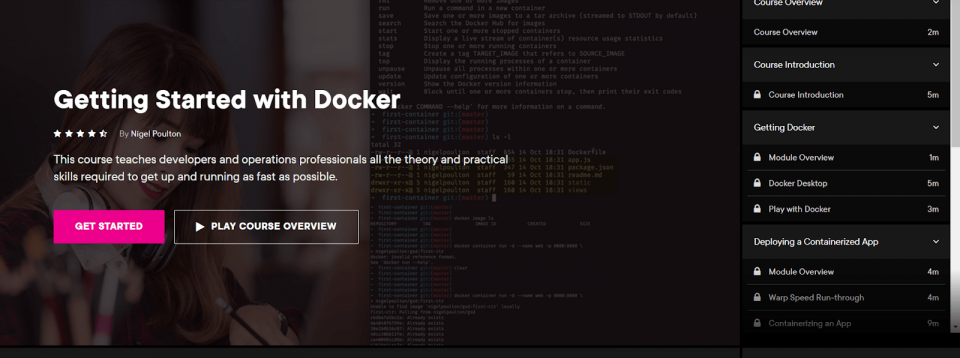 Getting Started with Docker Course Webpage