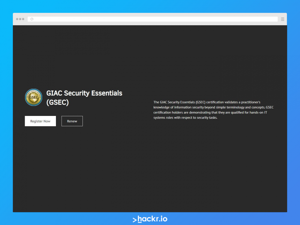 GSEC GIAC Security Essentials