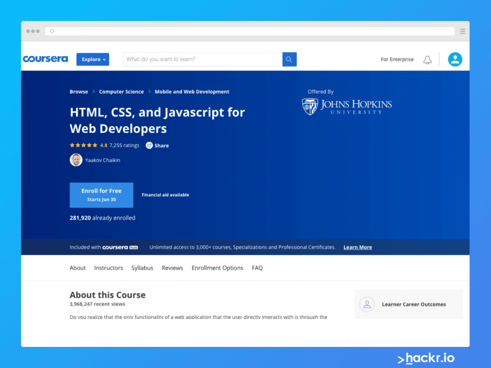 HTML, CSS and JS for Web Developers