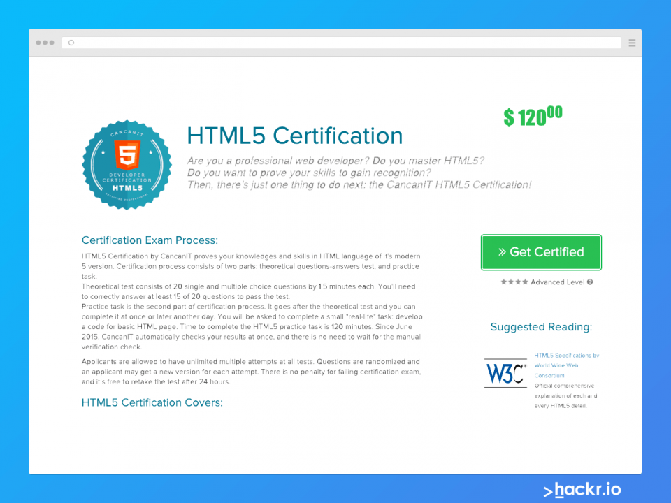 HTML5 Certification CanCan IT