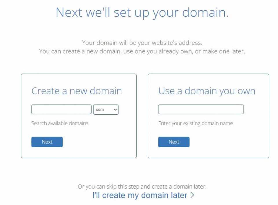Image of Domain Name on Blue Host