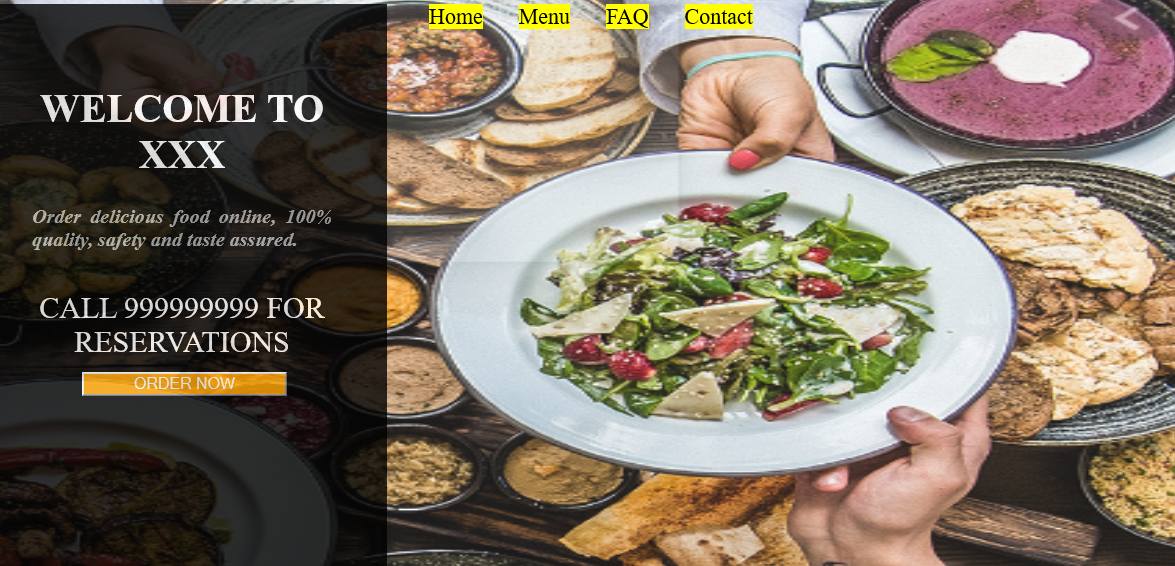 Interactive restaurant website