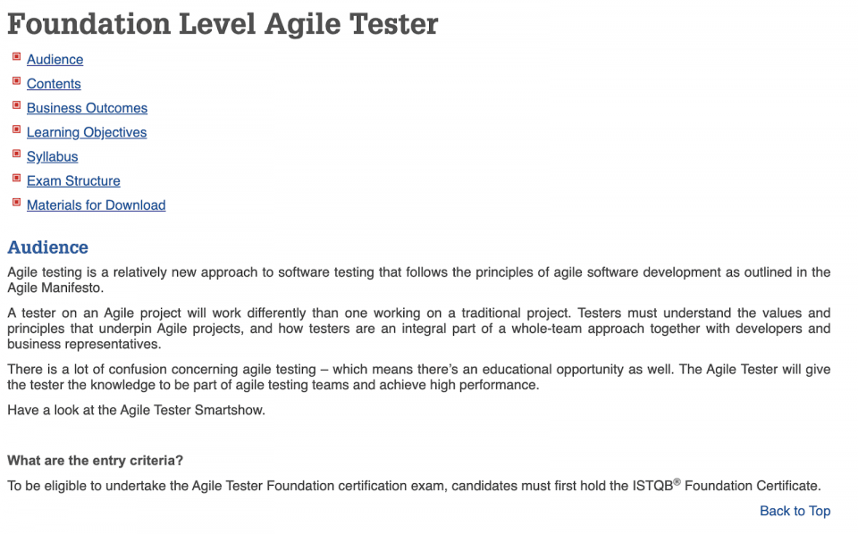 ISTQB Agile Tester Certification