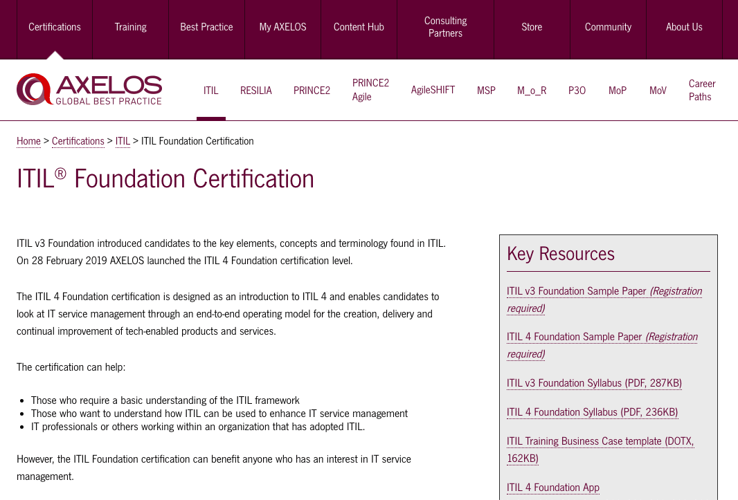 ITIL® Foundation Certification
