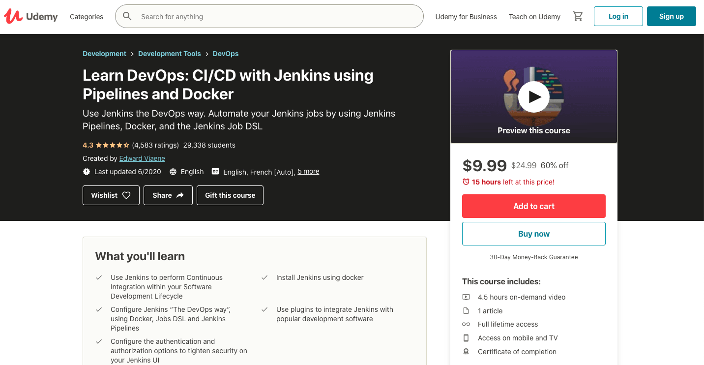Learn DevOps: CI/CD with Jenkins using Pipelines and Docker