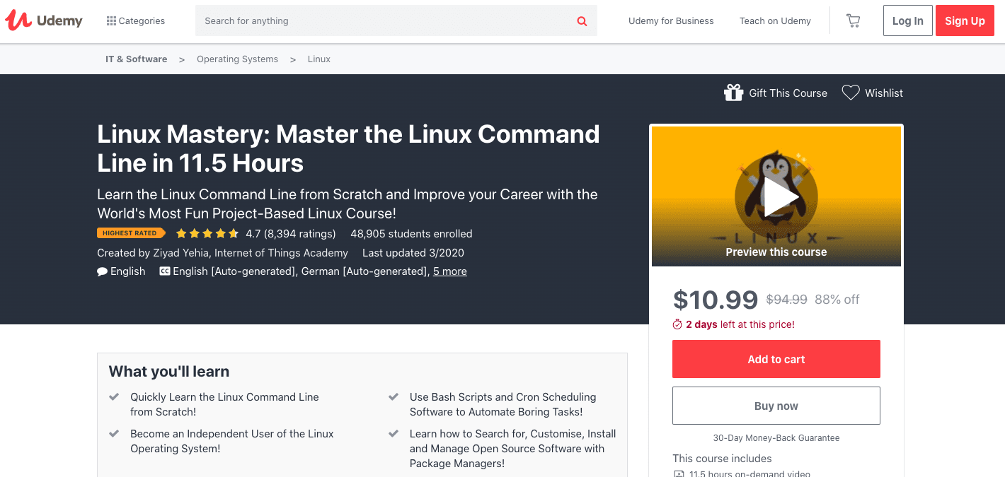 Linux Mastery: Master Linux Command Line