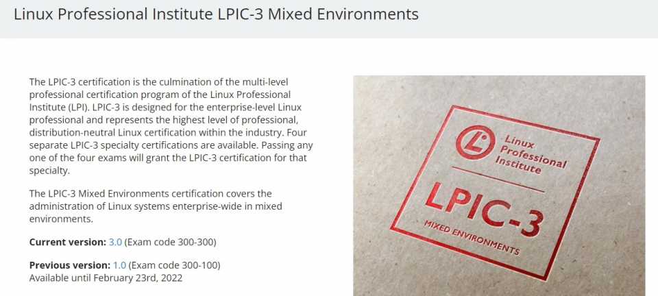 LPIC 3 – 300 – Linux Enterprise Professional Certification