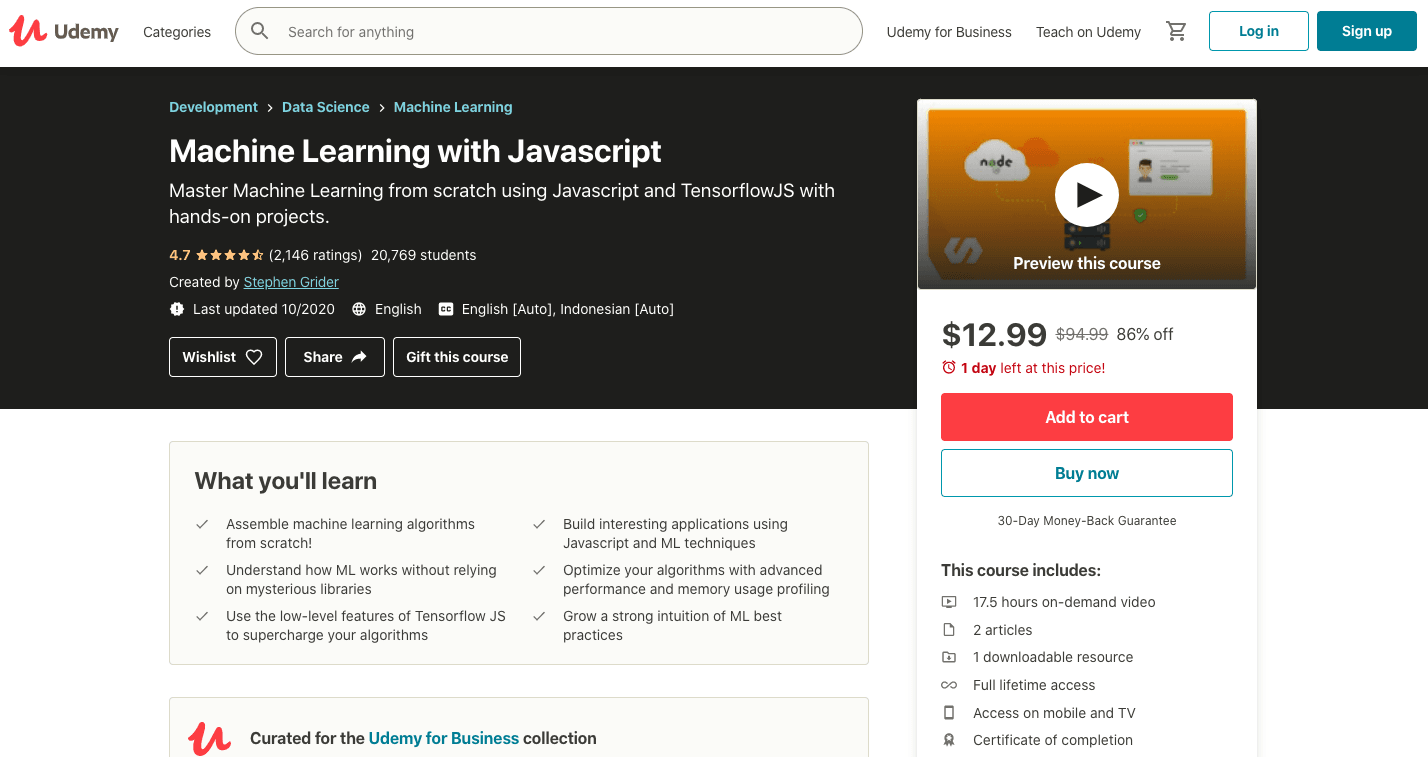 Machine Learning with Javascript