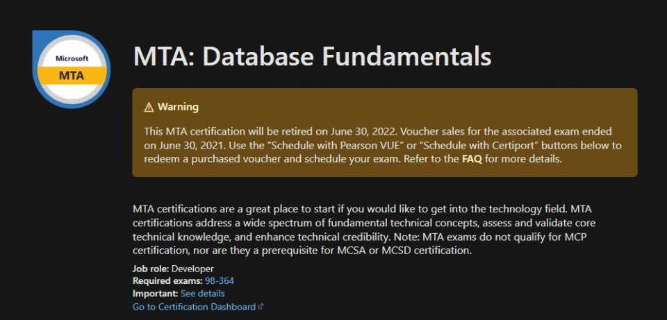 Microsoft Technology Associate (MTA): Database Fundamentals SQL Certification