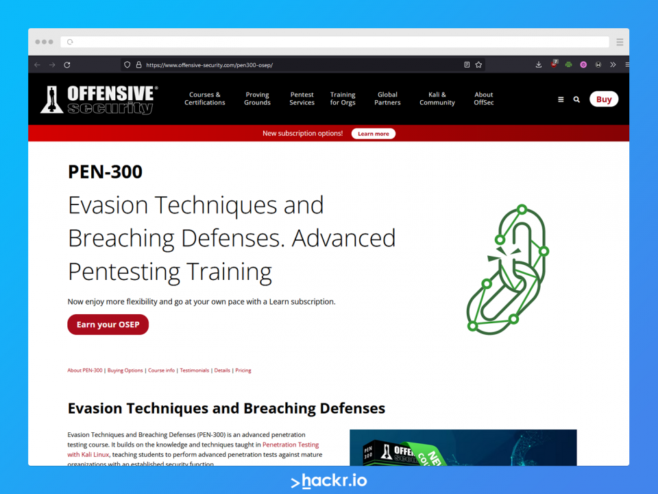Offensive Security Advanced Pentesting Training PEN-300 (OSEP)