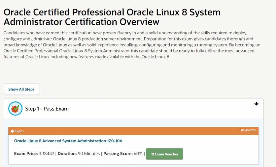 Oracle Certified Professional Oracle Linux 8 System Administrator