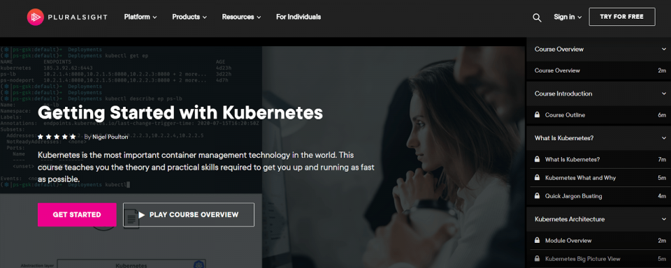 PluralSight Kubernetes Course Webpage
