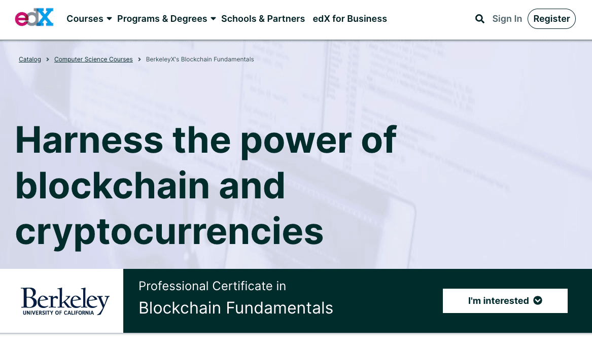 Professional Certificate in Blockchain Fundamentals