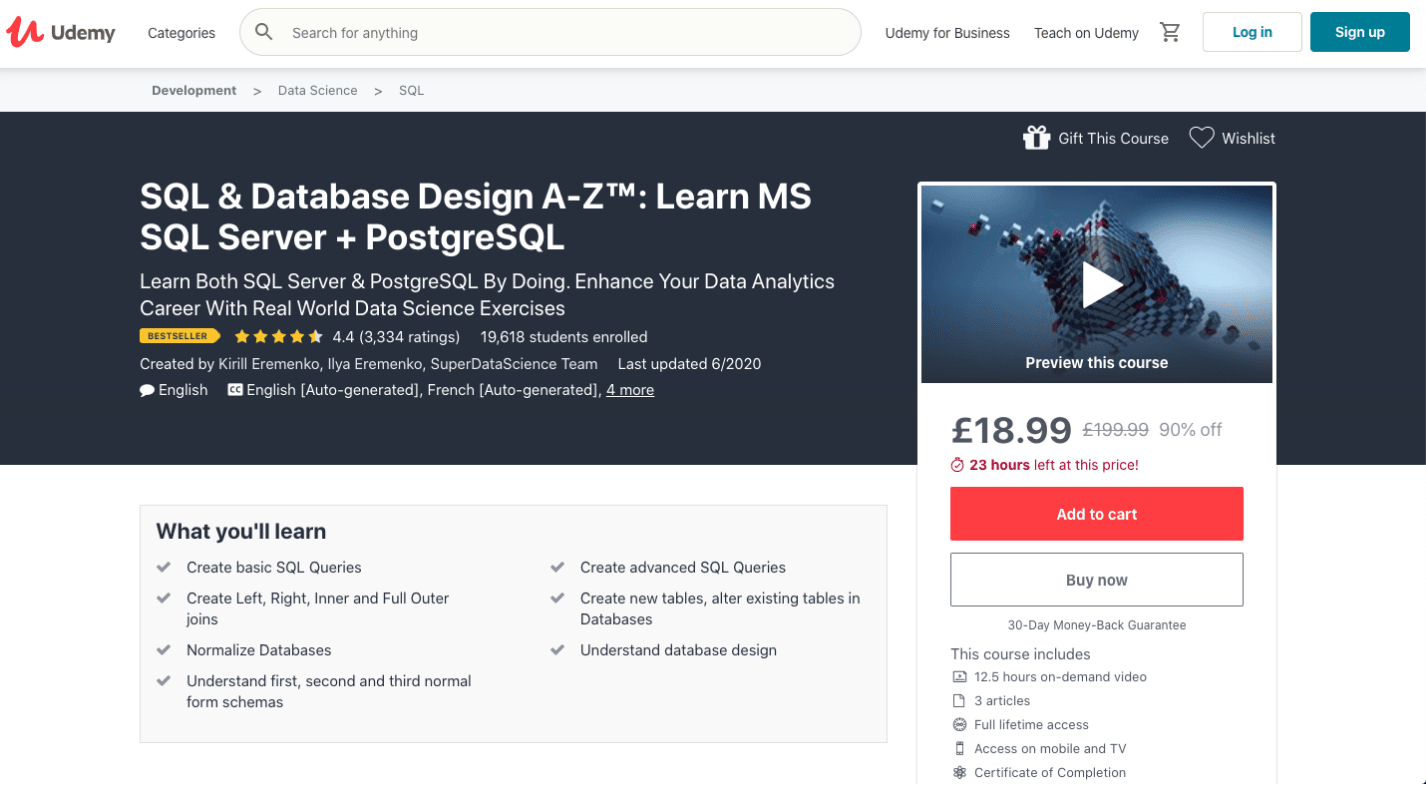 SQL & Database Design A-Z™: Learn MS SQL Server + PostgreSQL