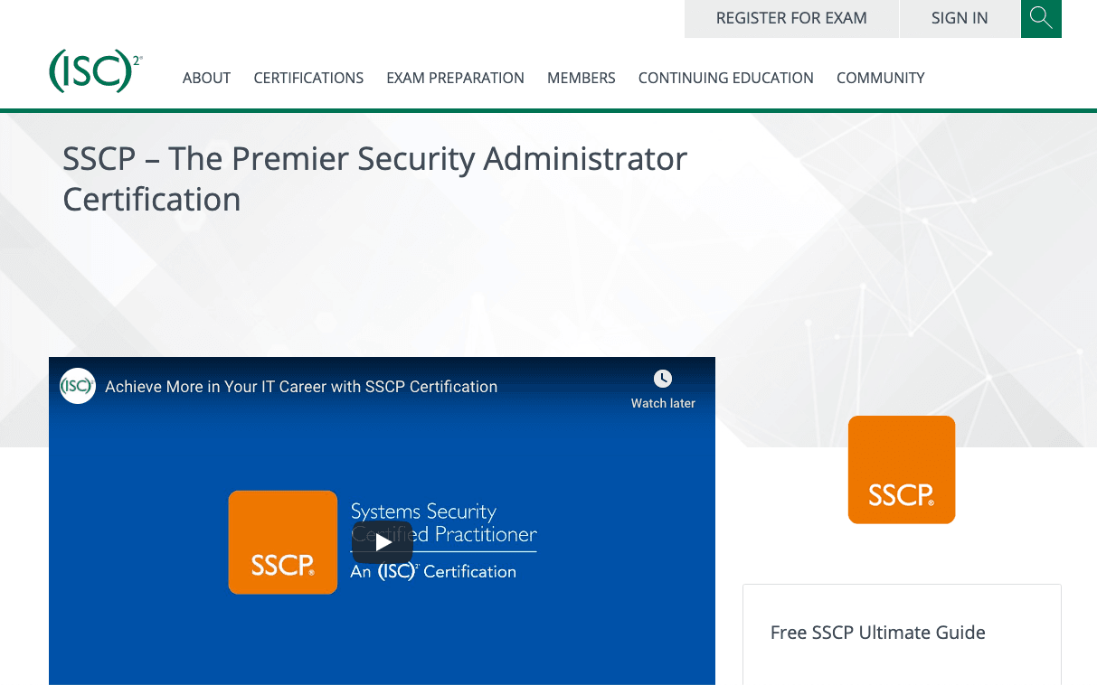 SSCP – The Premier Security Administrator Certification