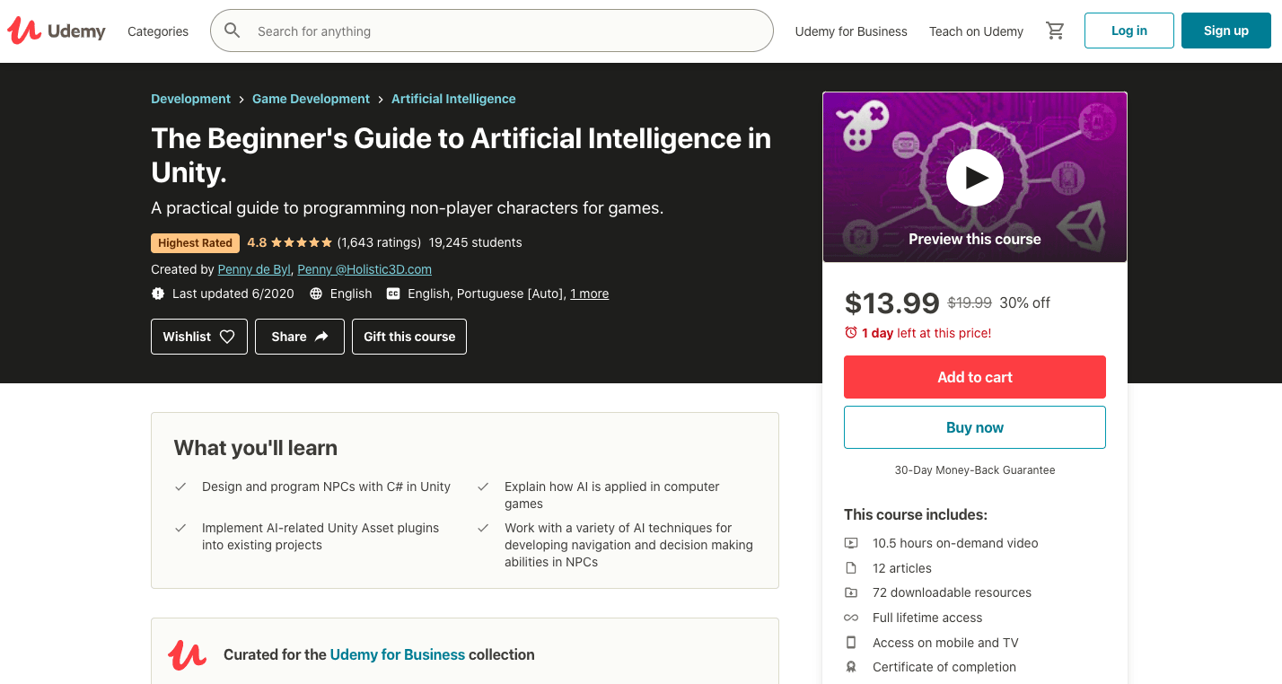The Beginner's Guide to Artificial Intelligence in Unity.