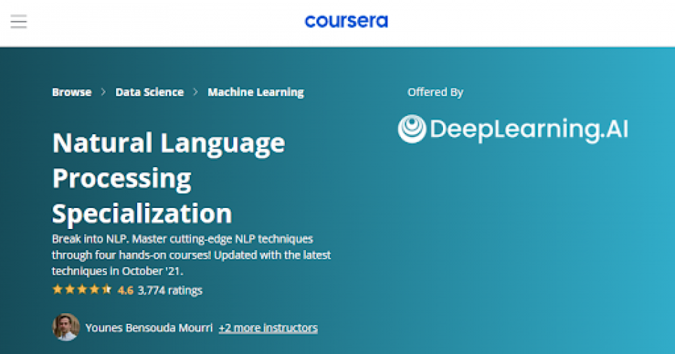 Coursera’s Natural Language Processing Specialization
