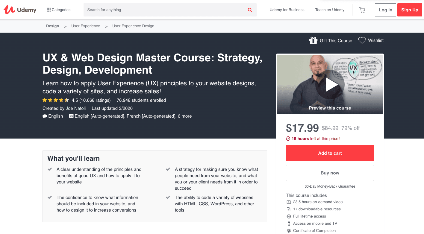UX & Web Design Master Course: Strategy, Design, Development