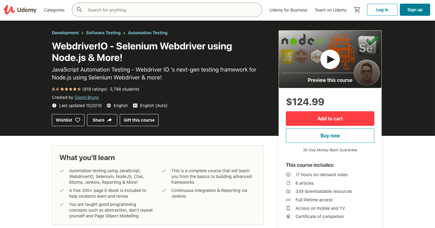 WebdriverIO - Selenium Webdriver using Node.js & More!