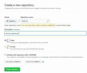 create a new git repository