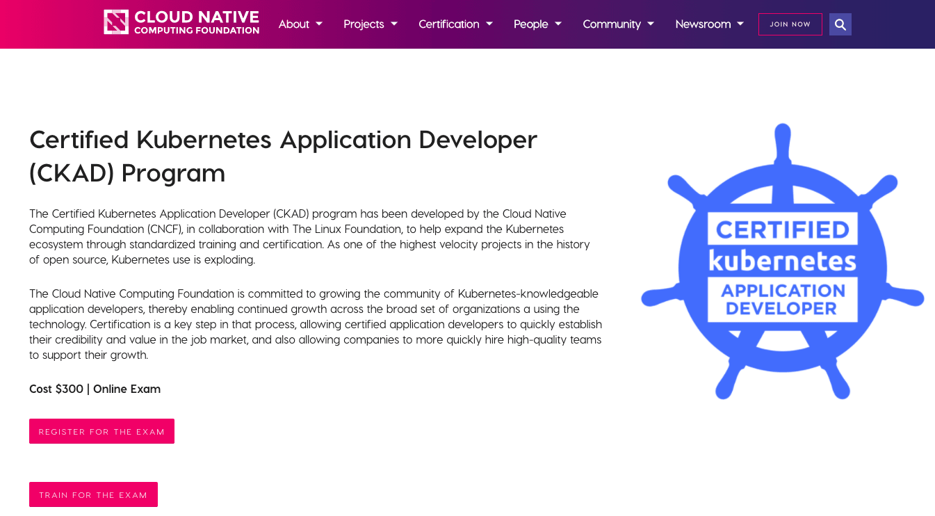 Certified Kubernetes Application Developer (CKAD) Program