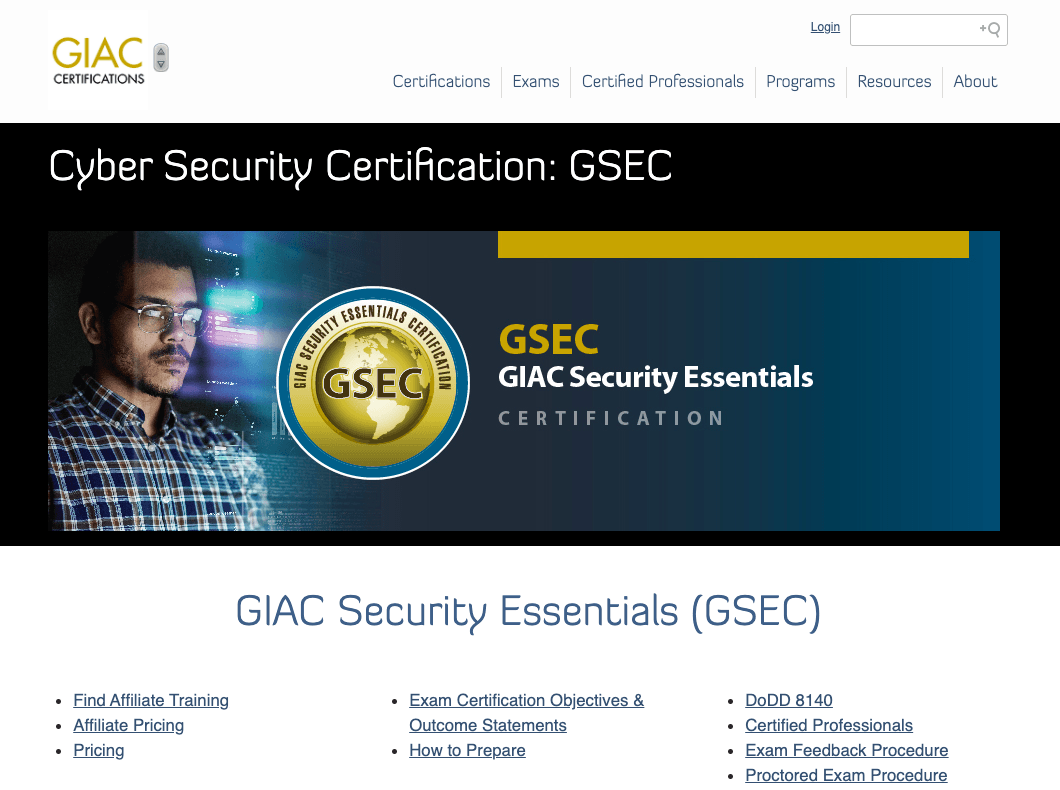 Cyber Security Certification: GSEC