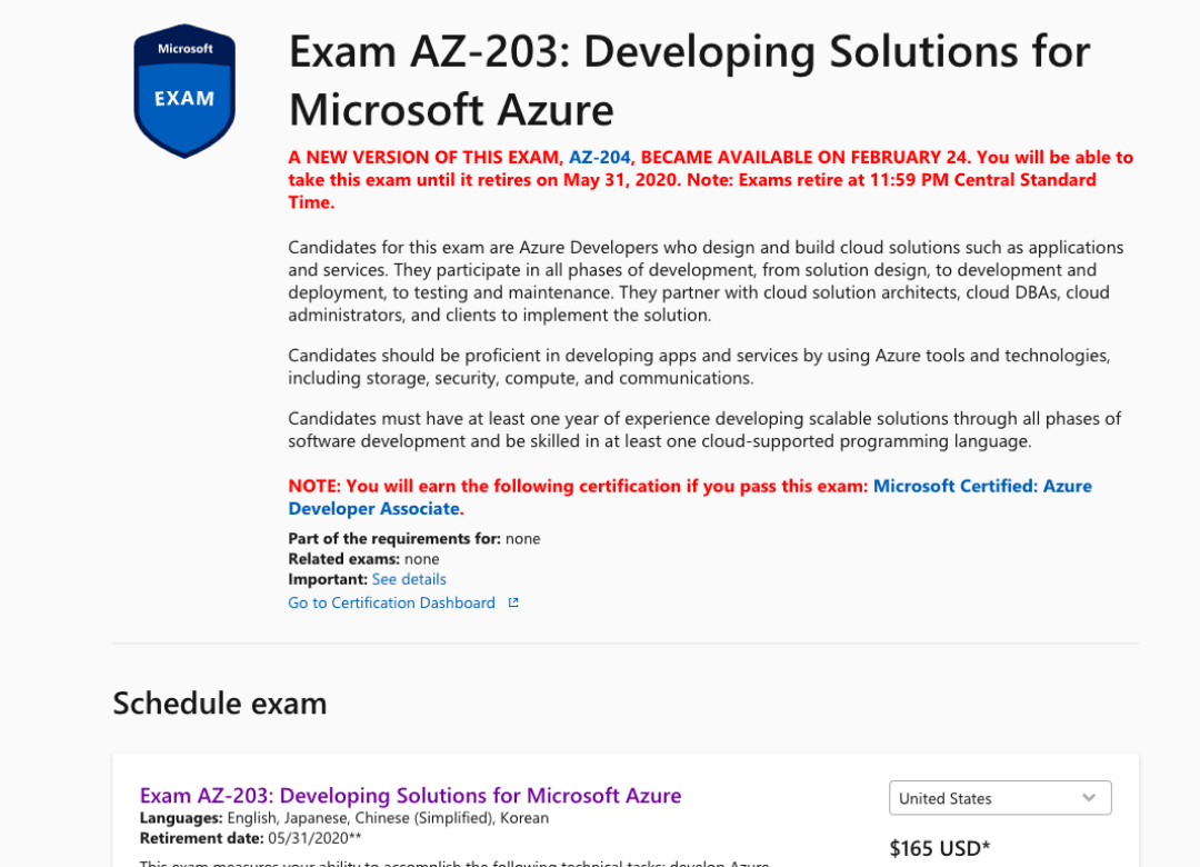 Exam AZ-203: Developing Solutions for Microsoft Azure