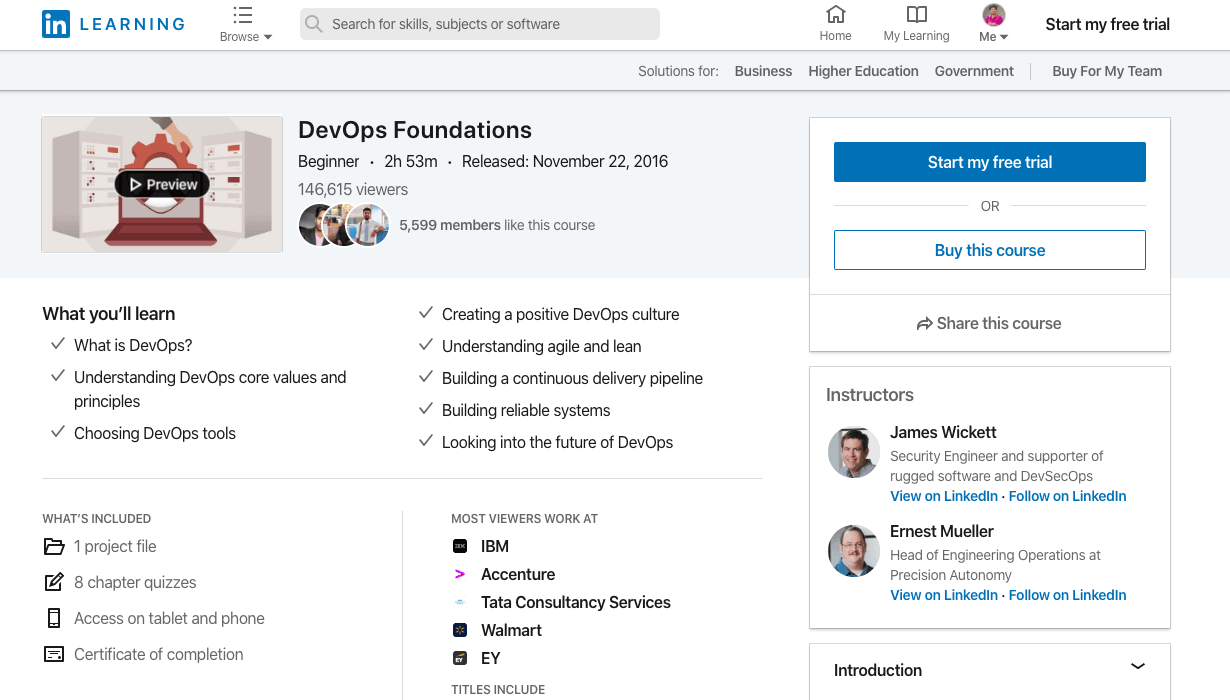 Free DevOps Course (LinkedIn)