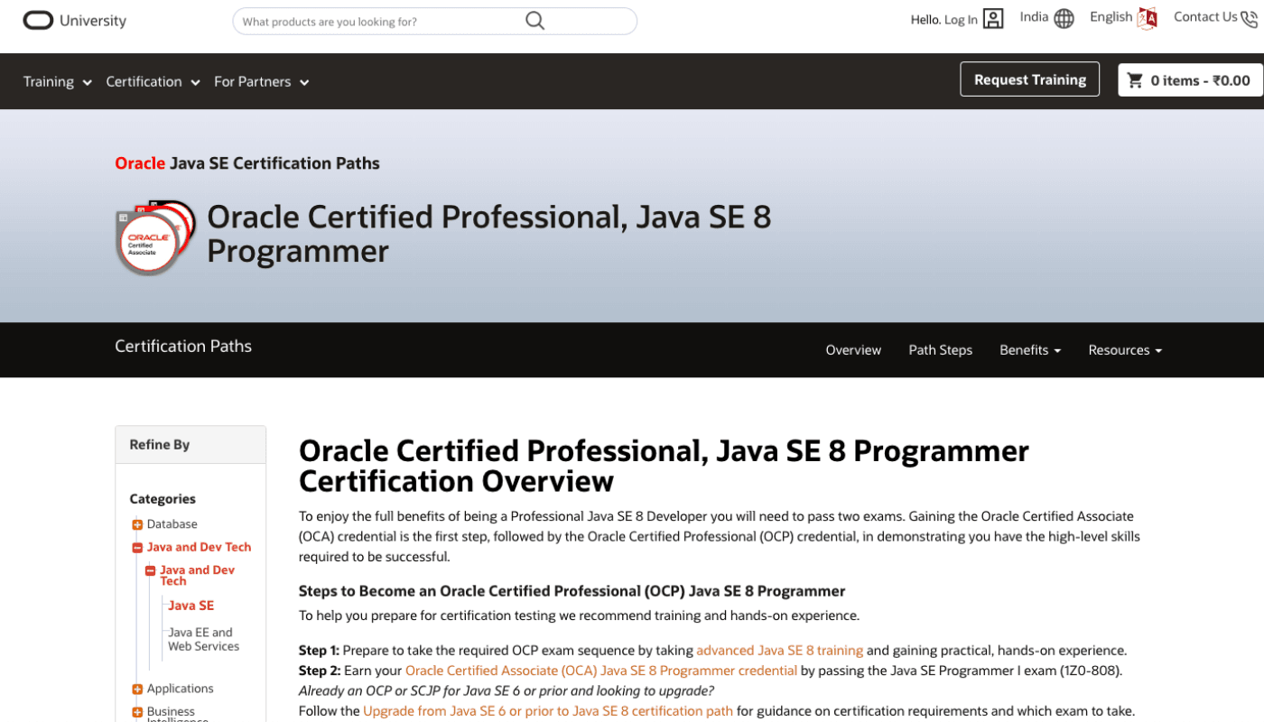 Oracle Certified Professional Java Application Developer (OCPJAD)